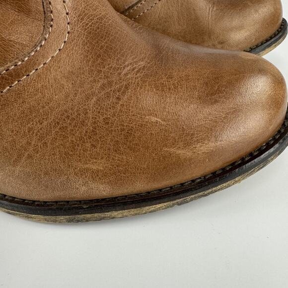 Steve Madden Classic Western Style Tan Cognac Leather Scrunched Slouchy 10 M - Picture 8 of 9